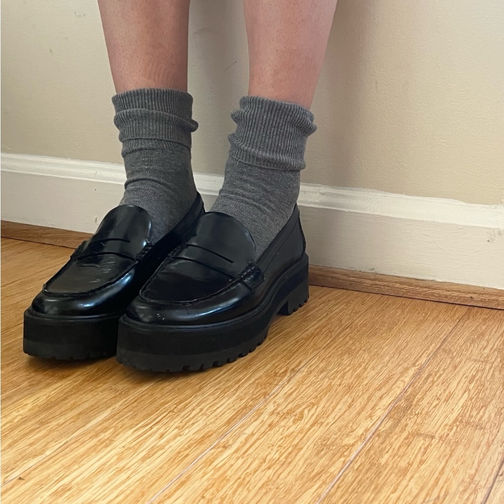 Reformation Patent Leather Chunky Loafers
